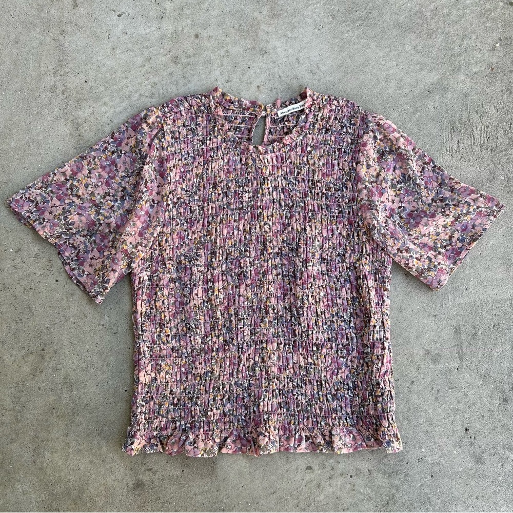 Abercrombie Blouse Top Large Floral